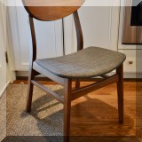 F14. Set of 4 Midcentury style chairs with upholsetered seats. 30”h 